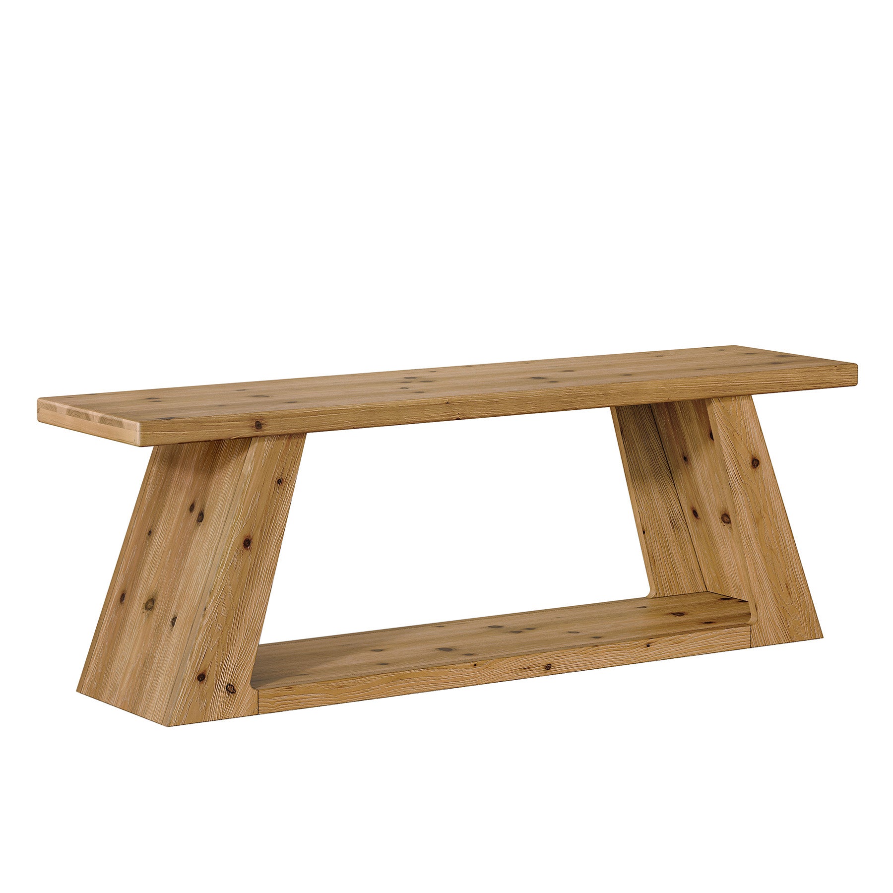 63" Solid Wood Console Table, Farmhouse Sofa Table with 2-Tier Open Shelf for Entryway