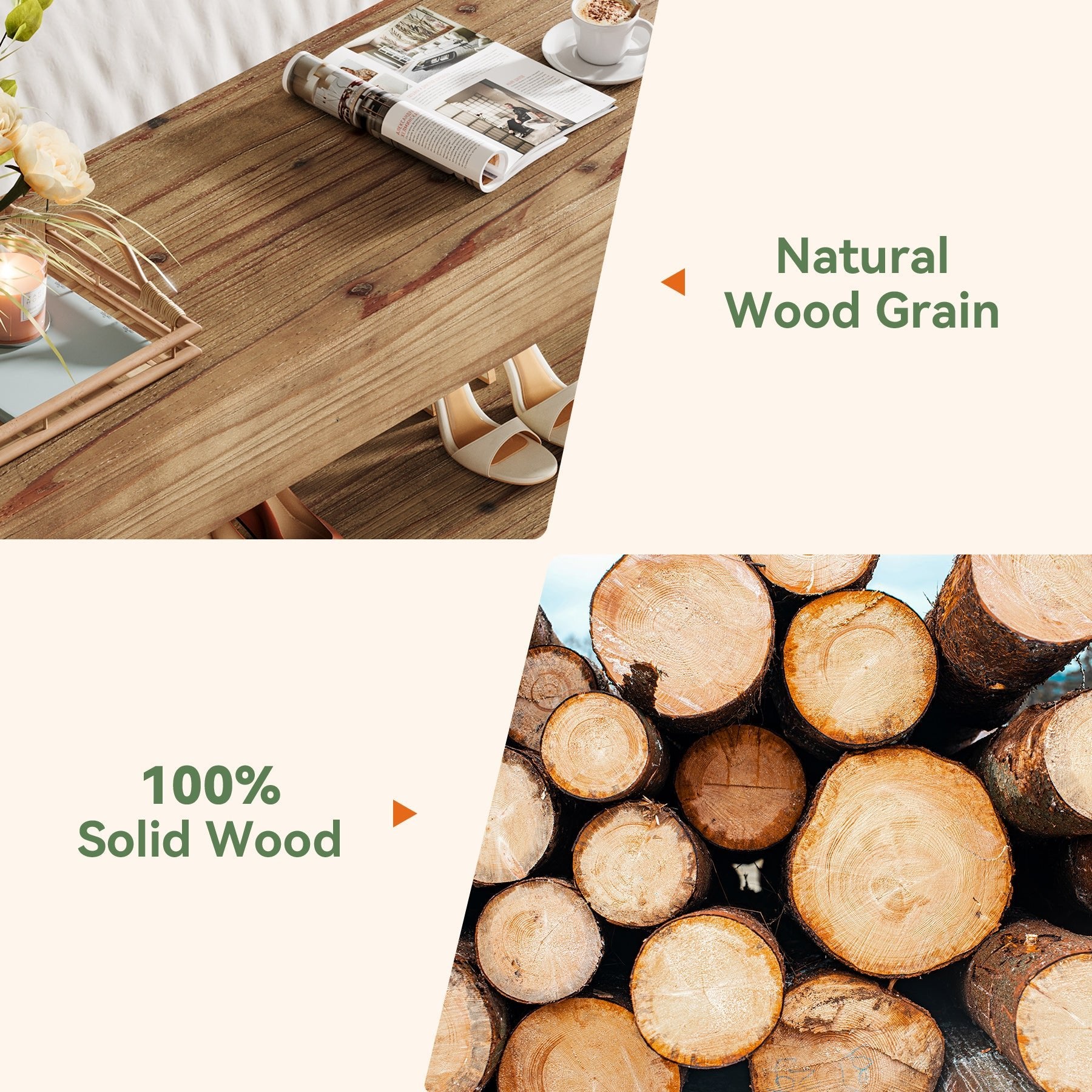 47.24" Solid Wood Entryway Bench, Narrow Shoe Bench with Open Shelves