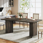 63" Rectangular Dining Table, Farmhouse Kitchen Dinner Table for 4-6 People