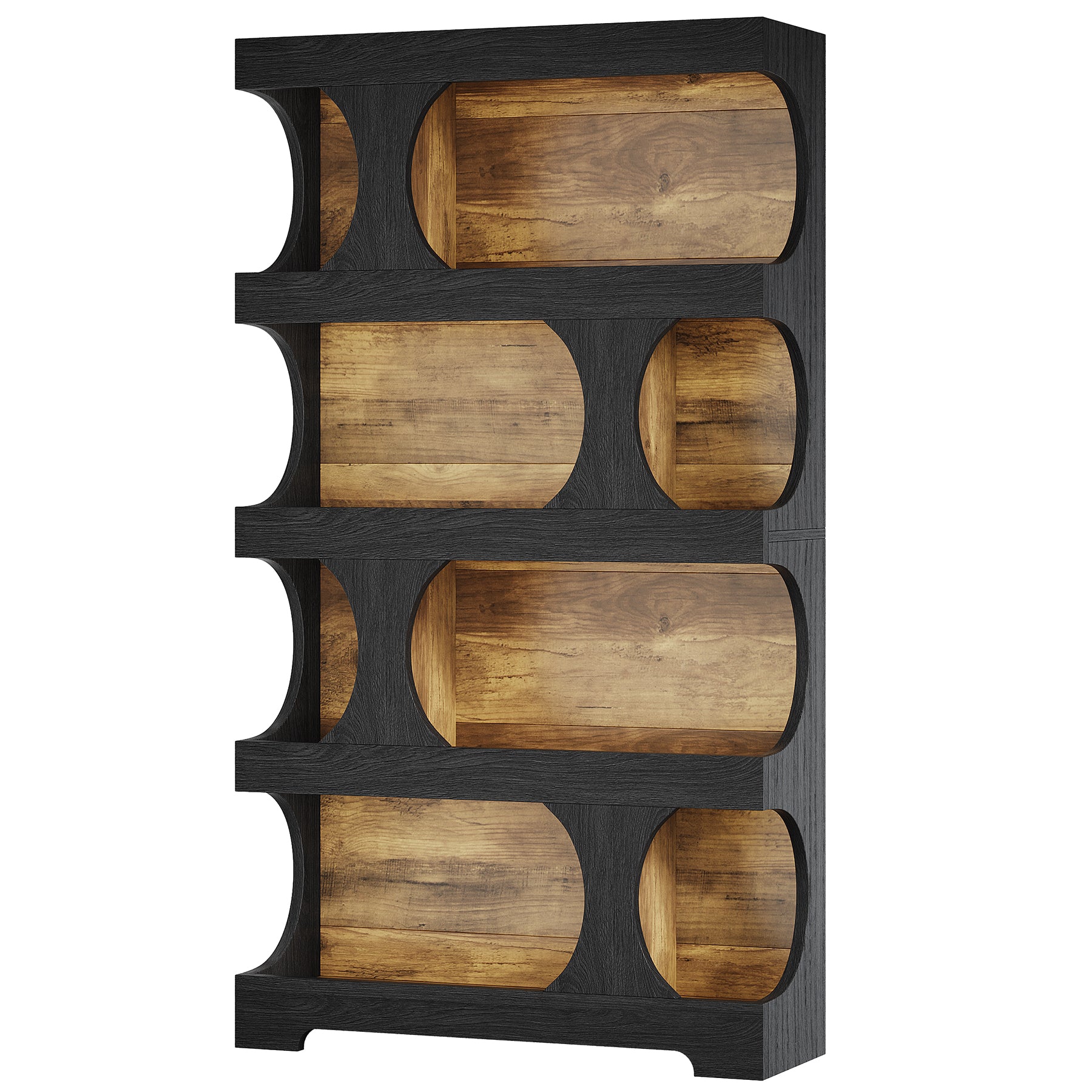 Tribesigns 71 Inch 4-Tier S-Shaped Bookcase