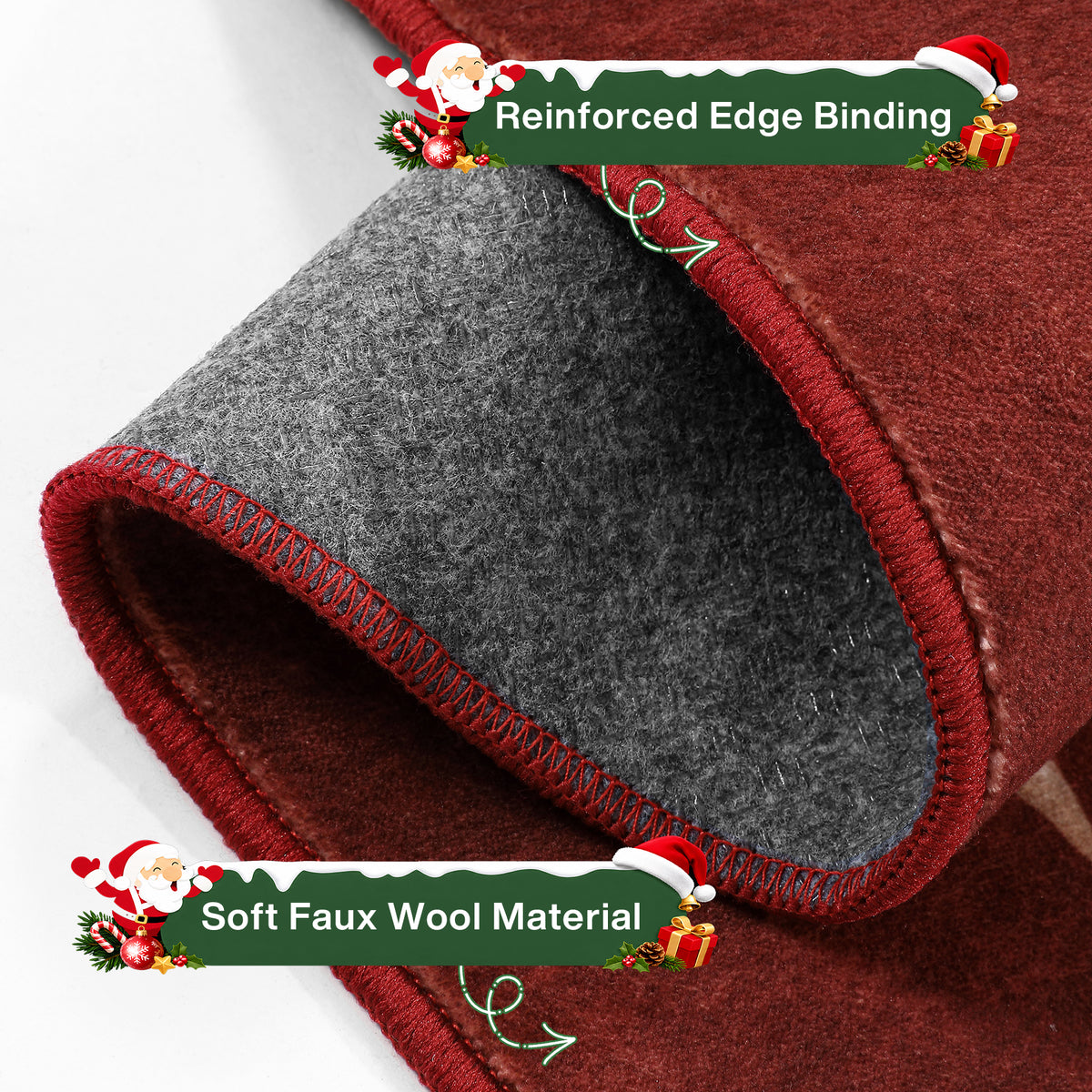 Christmas Tree Area Rug - Washable Non-Slip Holiday Carpet for Living Room Bedroom