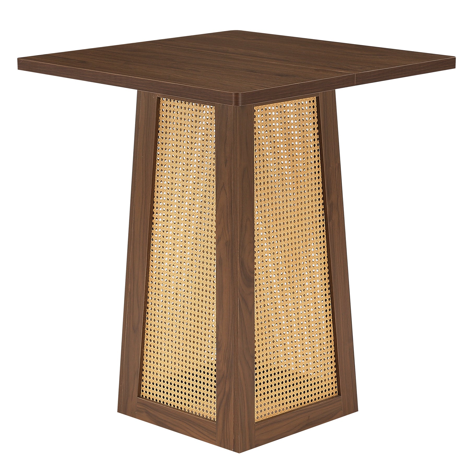 31.5" Square Bar Table for 2–4, Counter Height Pub Table with Pedestal Base for Home Bar