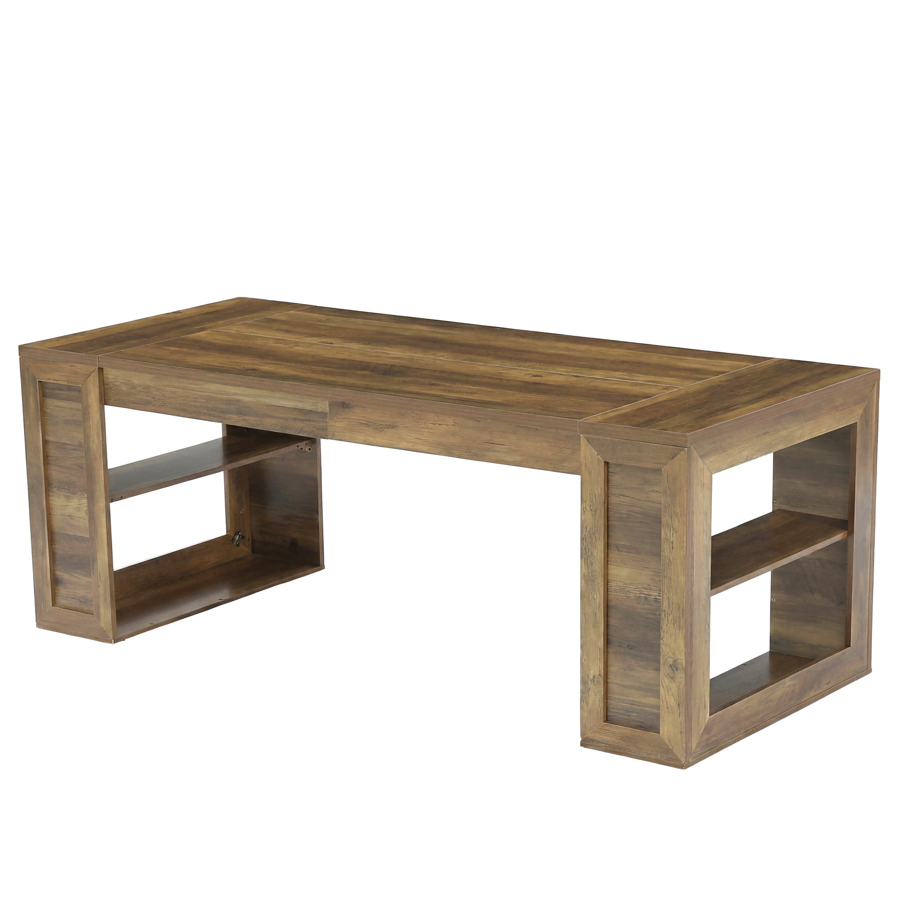 Tribesigns 70.8-Inch Dining Table, 6-Person Kitchen Table with Shelves