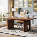 63-Inch Executive Desk with Double-Pedestal Storage Shelves