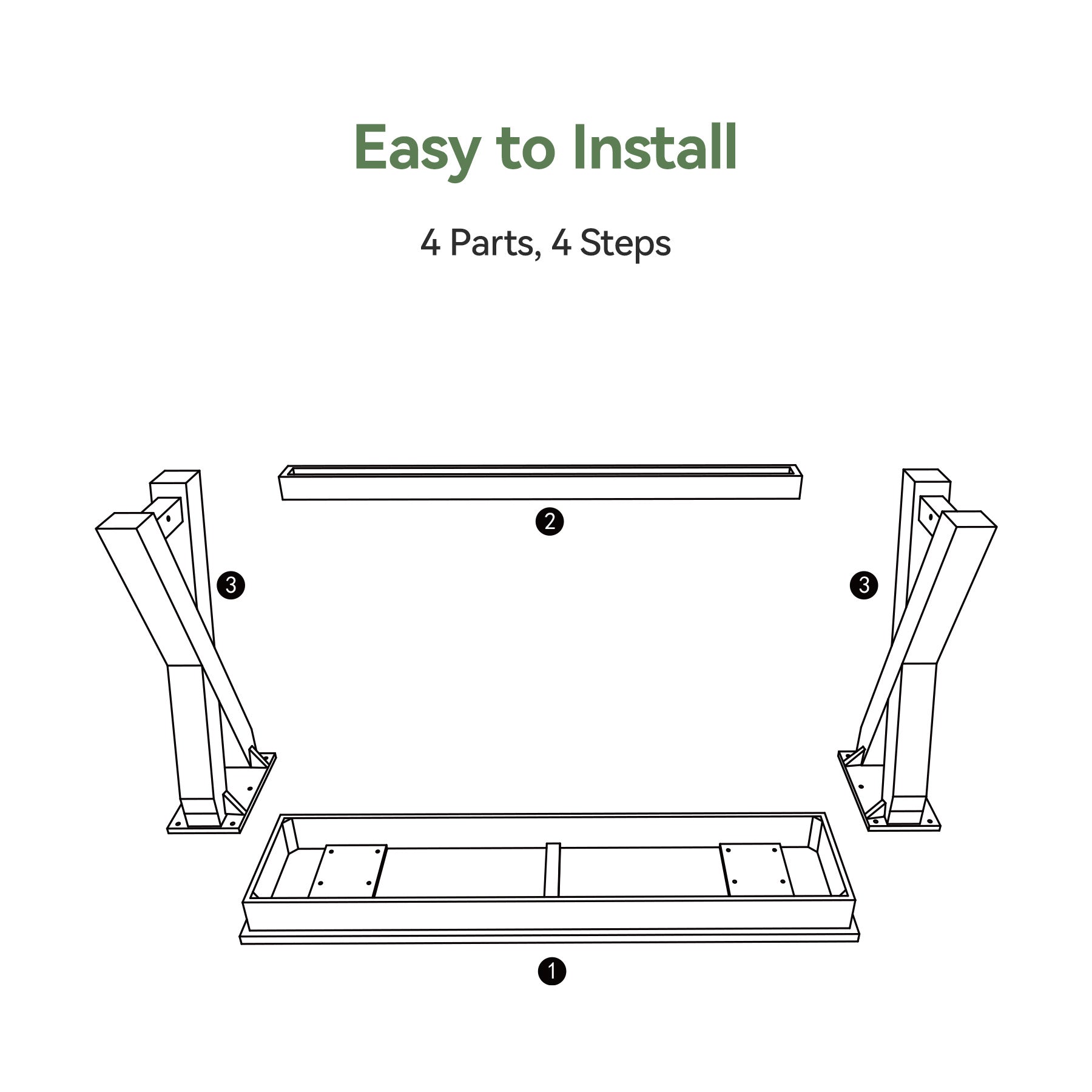 Solid Wood Console Table, 63" Sofa Entryway Table with X-Shaped Legs