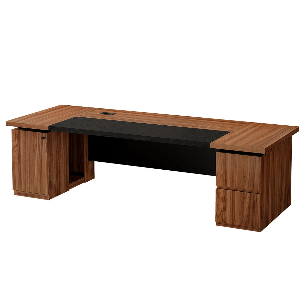 102.3" Large Executive Desk, Oversized Office Desk with Storage Cabinet, File Drawers & CPU Tower