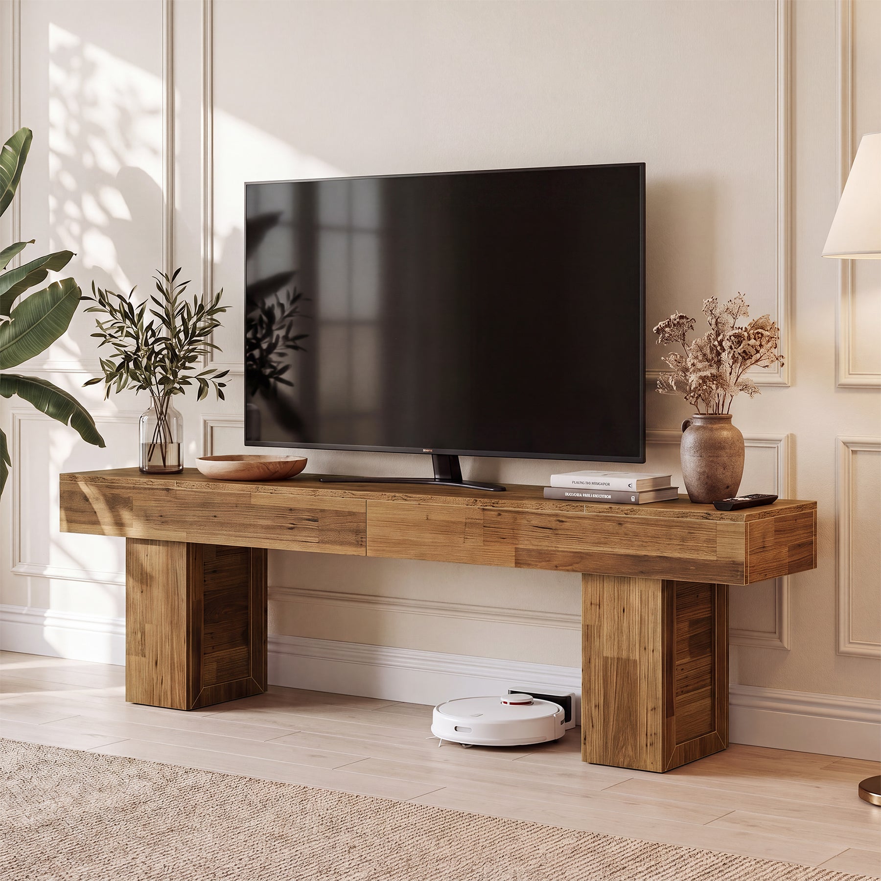 70.8" Farmhouse TV Stand, Media Console Entertainment Center for 65/75/80-Inch TV