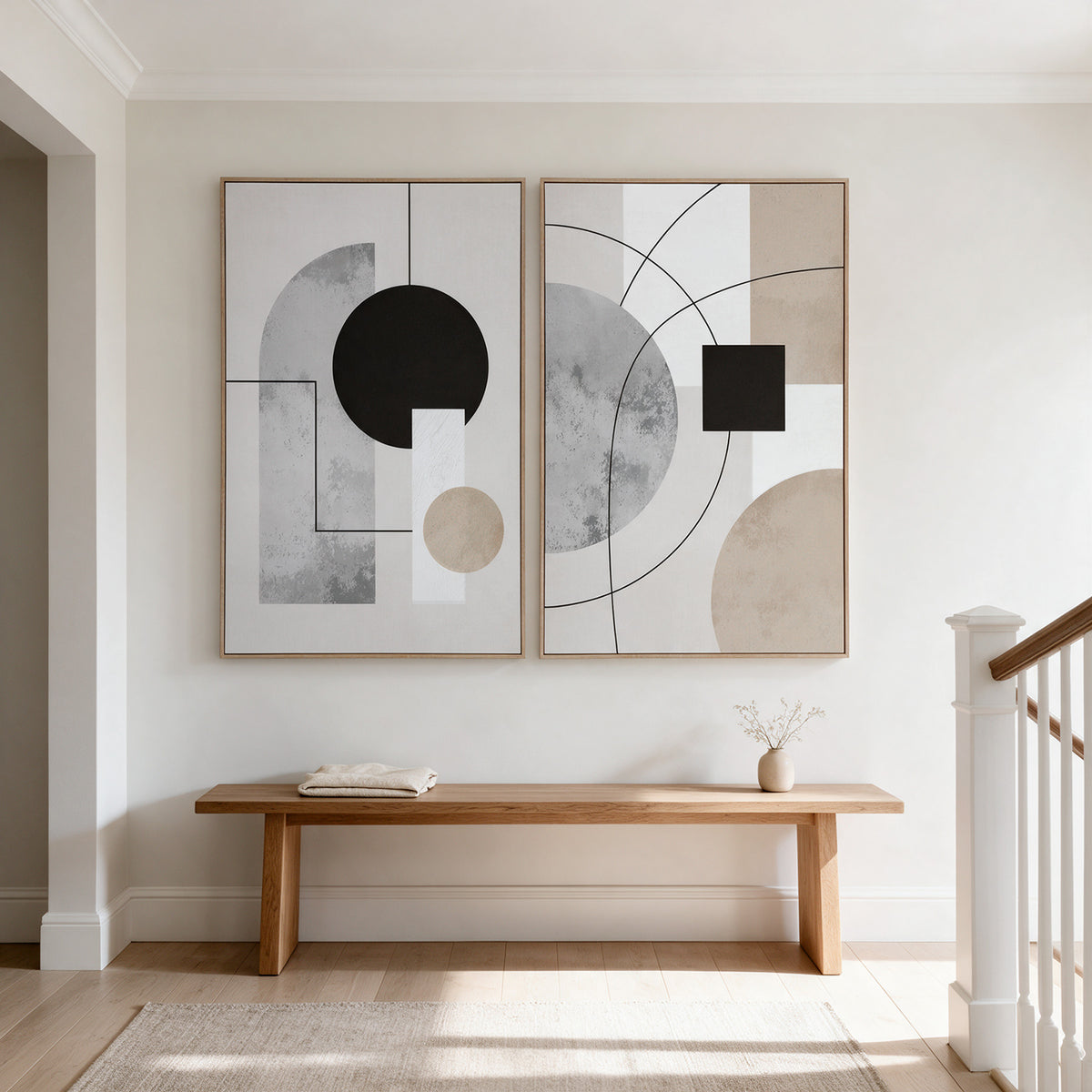 Large Wall Art Set of 2, 24x36 Framed Canvas Wall Decor for Living Room