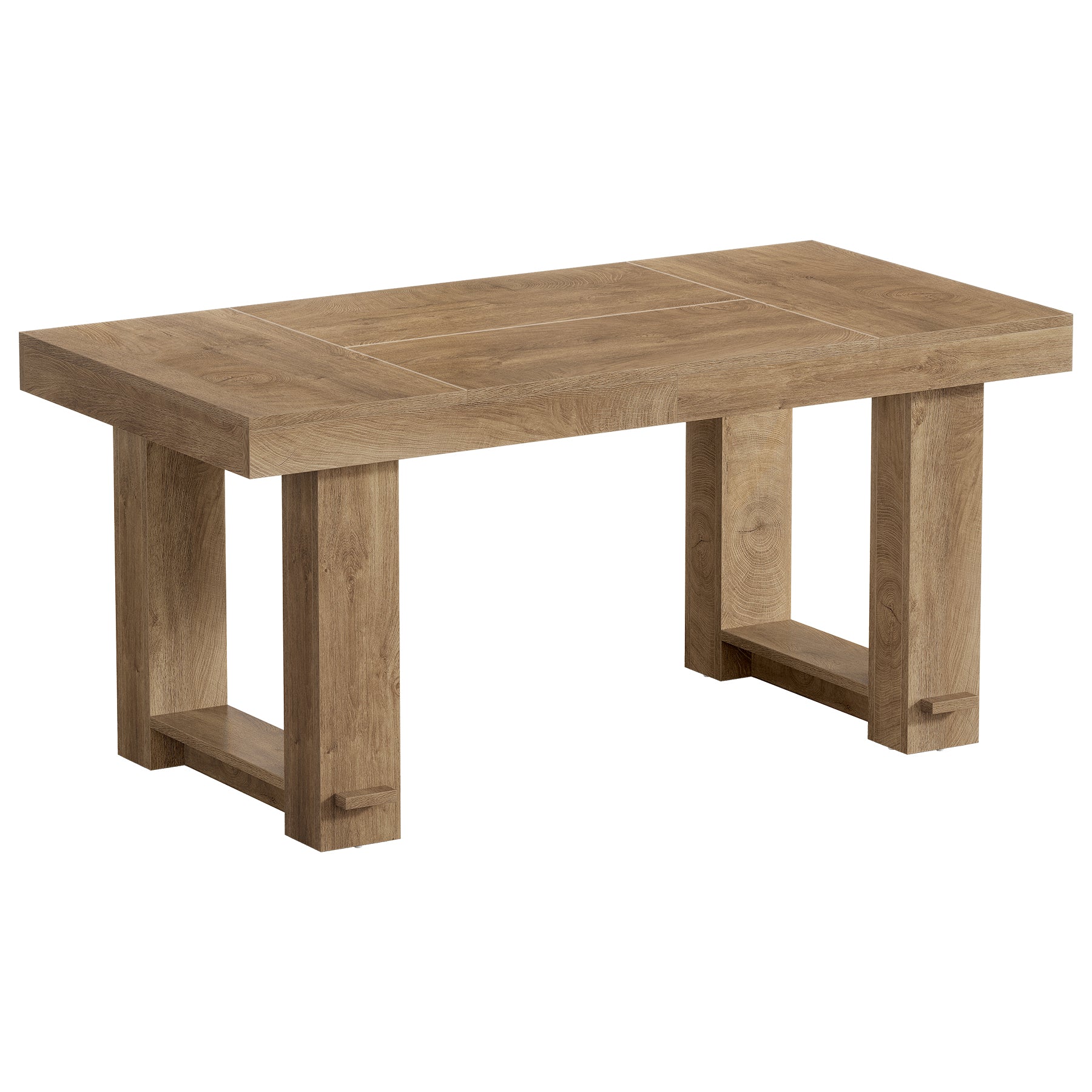 63" Large Dining Table, Rectangular Farmhouse Kitchen Table for 4-6 People