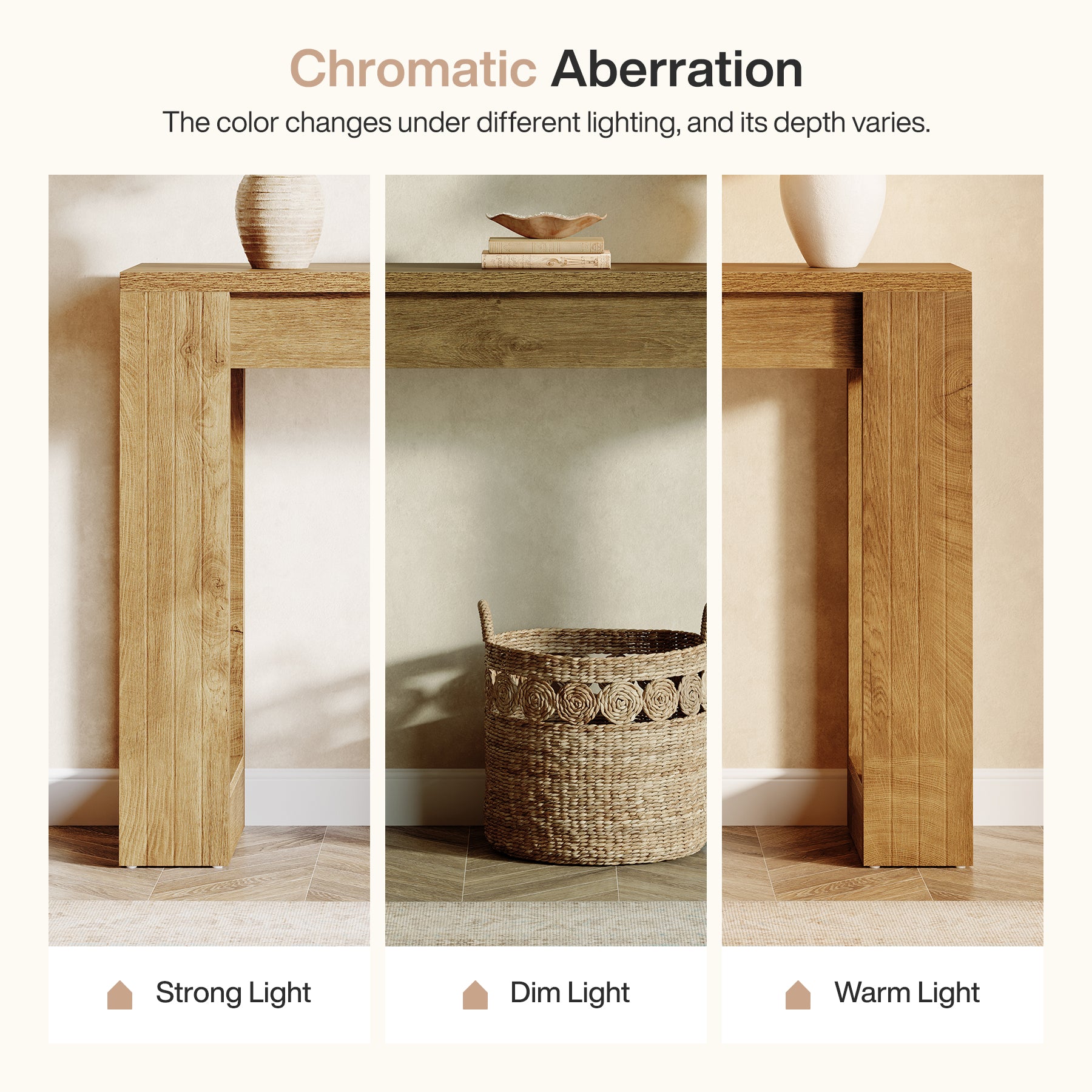 41.3" Modern Farmhouse Console Table – Rectangular Sofa Table with Double Wooden Base for Entryway, Hallway, or Living Room