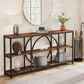 70.9" Console Table, Narrow Sofa Table with 3 Tier Storage Shelves 3