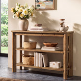 41" Wood Console Table, 3-Tier Entryway Table Sofa Table Behind Couch for Hallway, Foyer 3
