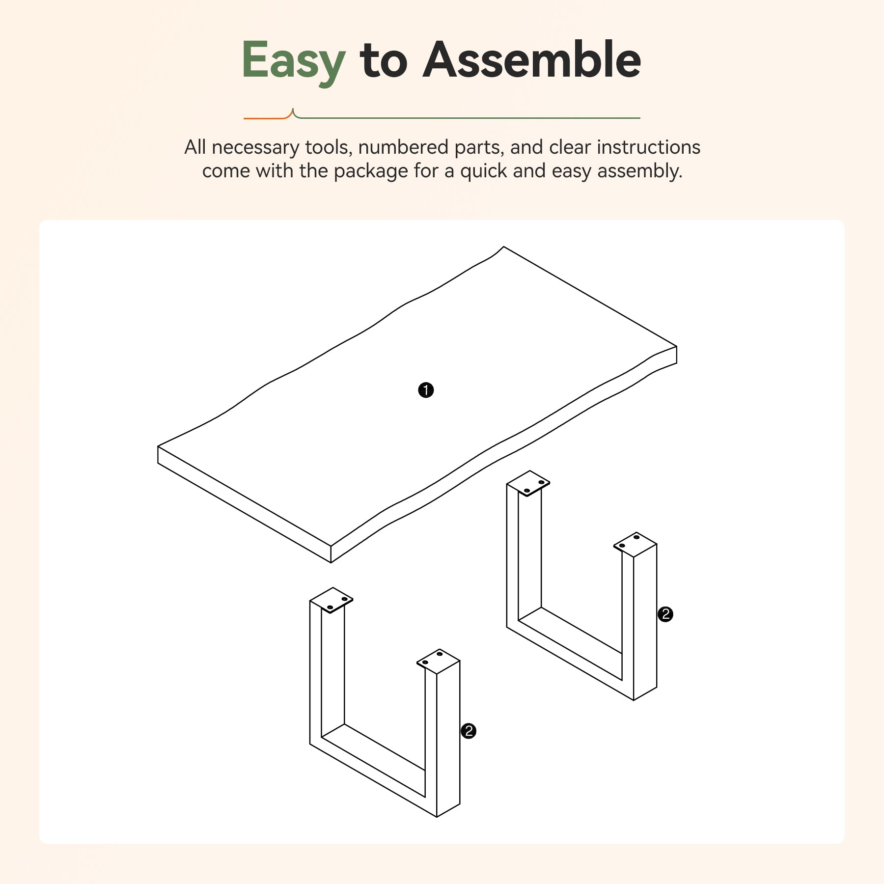 47" Solid Wood Coffee Table, Industrial Modern Center Table with Metal Base for Living Room