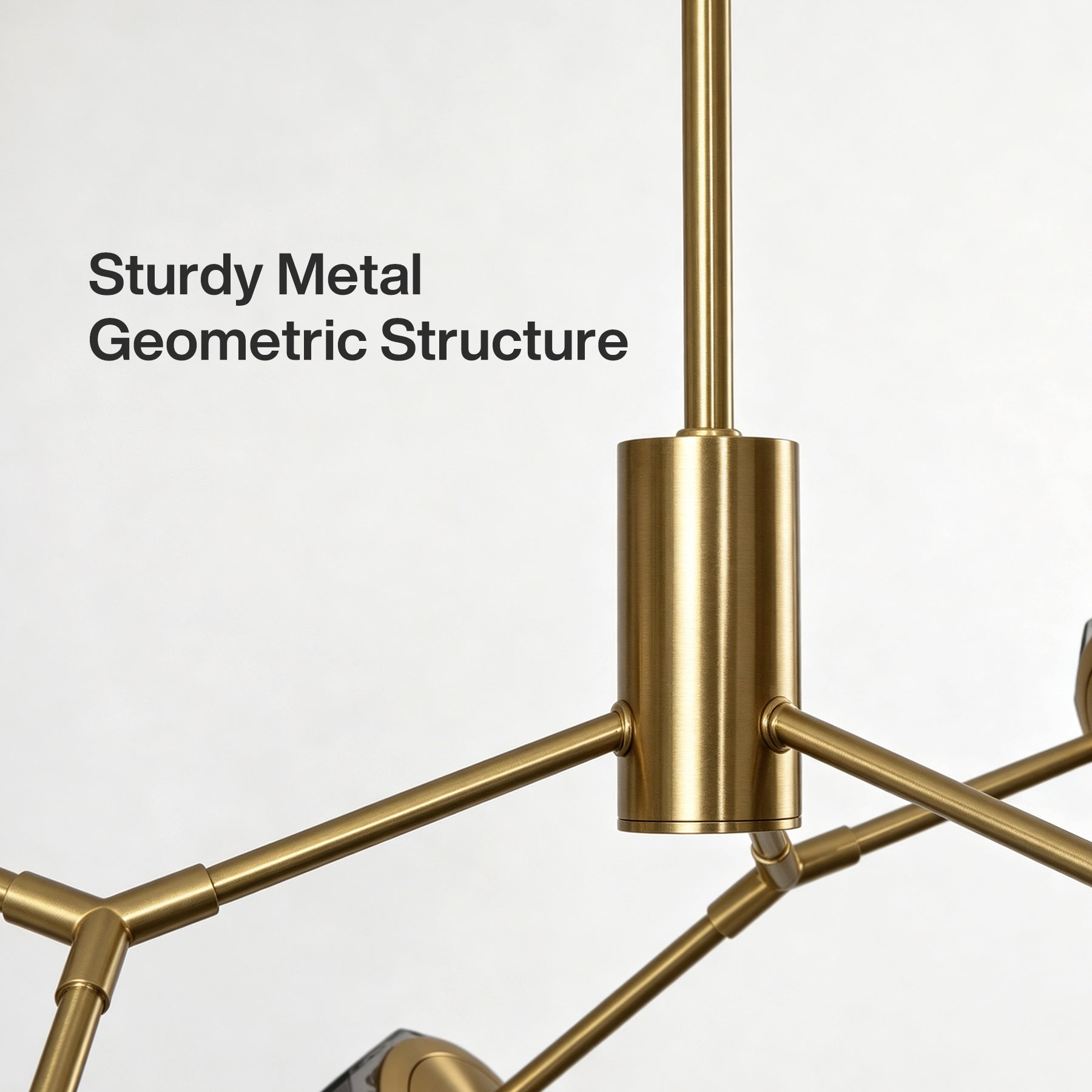 6-Light Branch Chandelier, Modern Adjustable-Height Pendant Lighting with Smoky Grey Glass