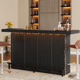 70.9" Bar Table, Modern Liquor Cabinet with 4-Tier Storage Shelves 3
