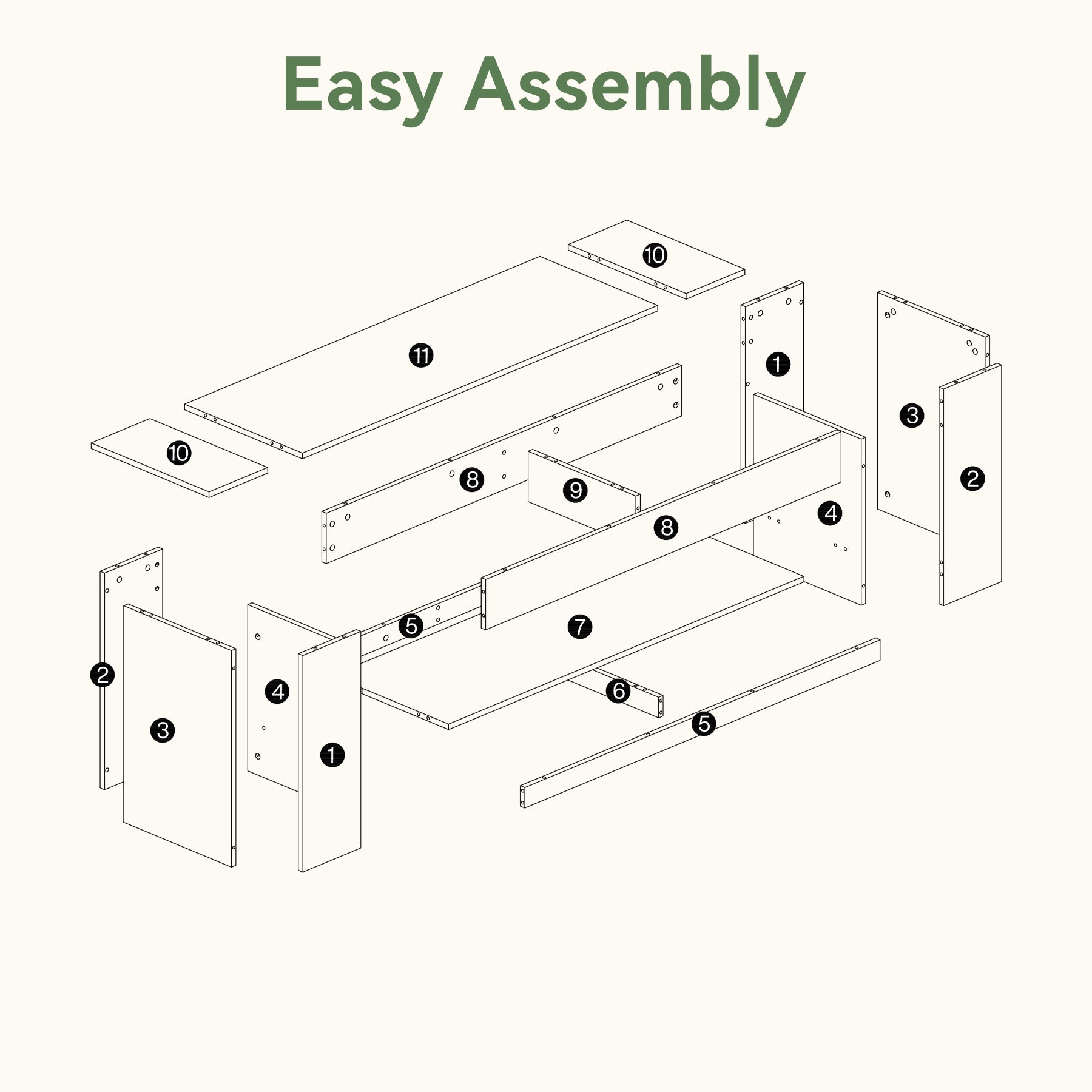 Tribesigns 63" Solid Wood TV Stand, Farmhouse Console for Living Room