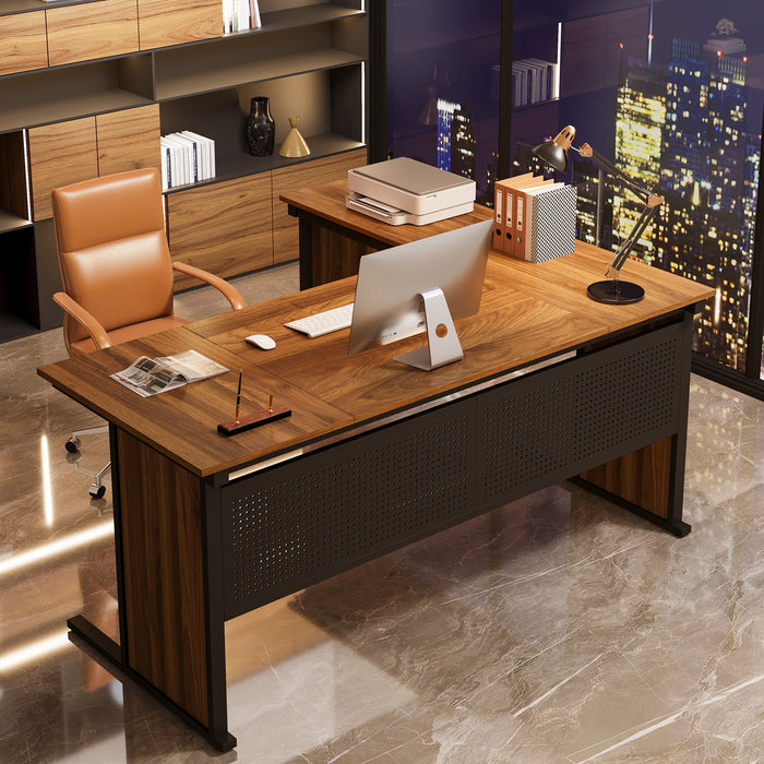 63" L-Shaped Executive Desk, Modern Computer Desk Workstation