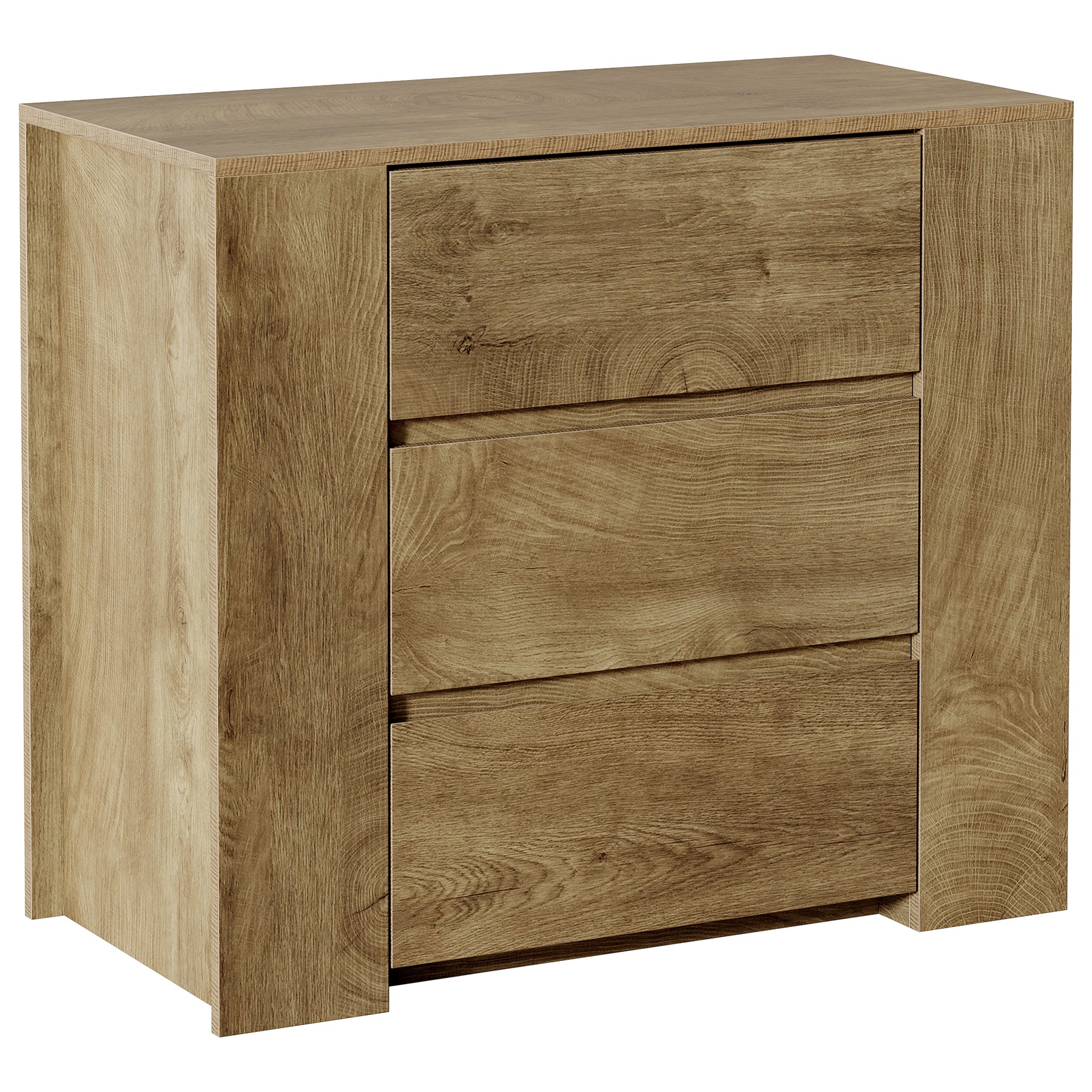 Oversized Nightstand with 3 Drawers, 31.5" Wide Bedside Table with Storage