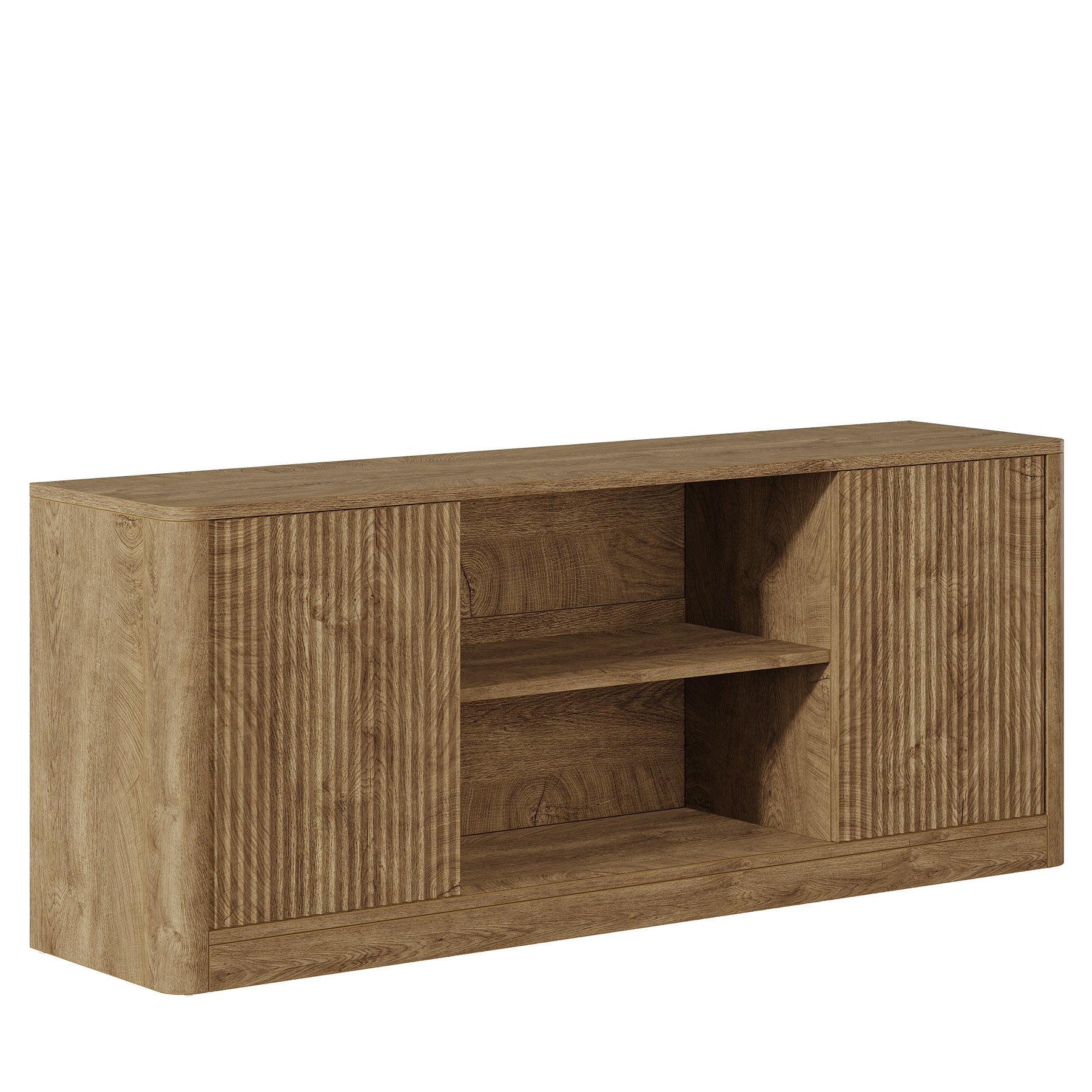 63" TV Stand, Farmhouse Entertainment Center with Storage for TVs Up to 75"