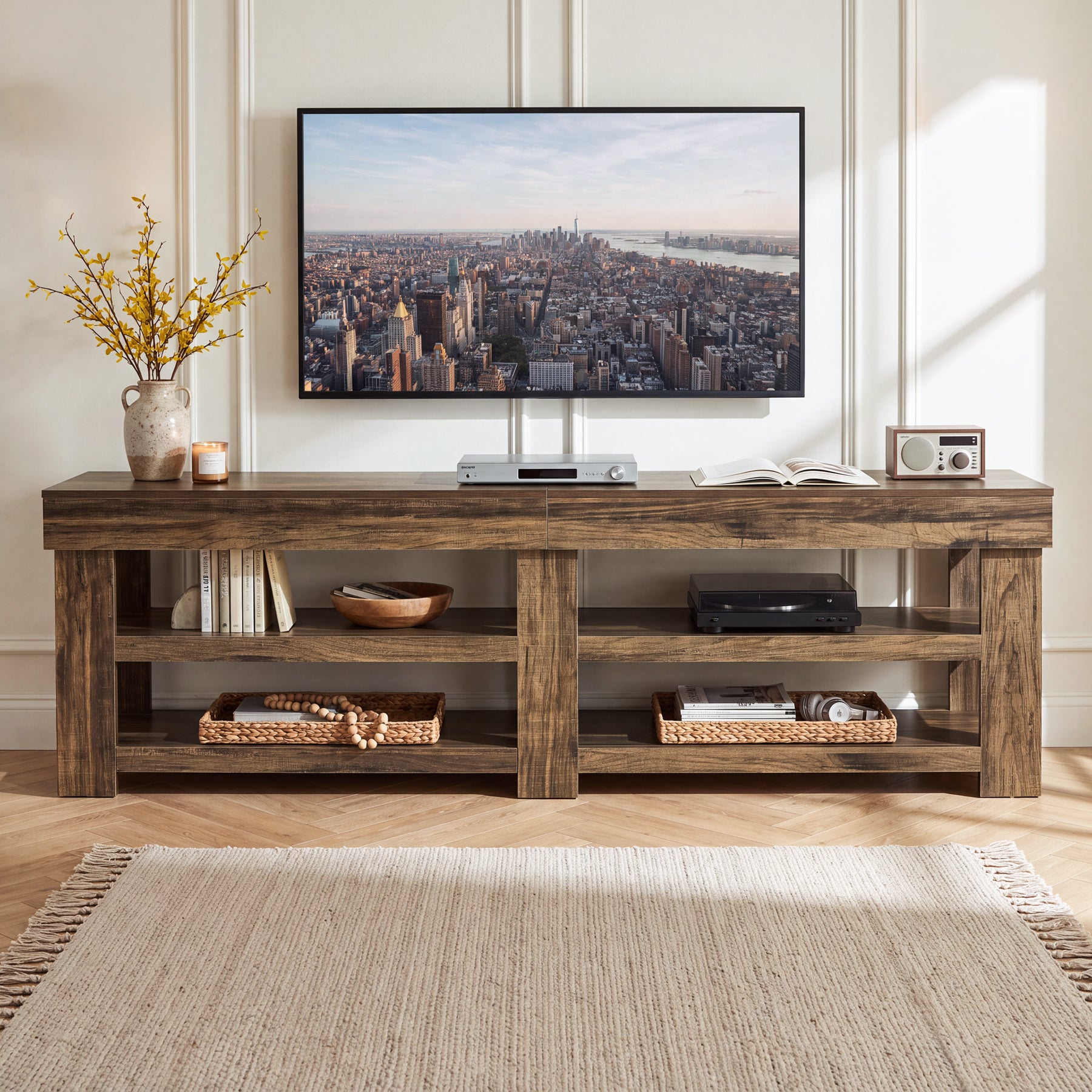 79" TV Stand for 75/85" TVs, Entertainment Center, Living Room, Large Media Console