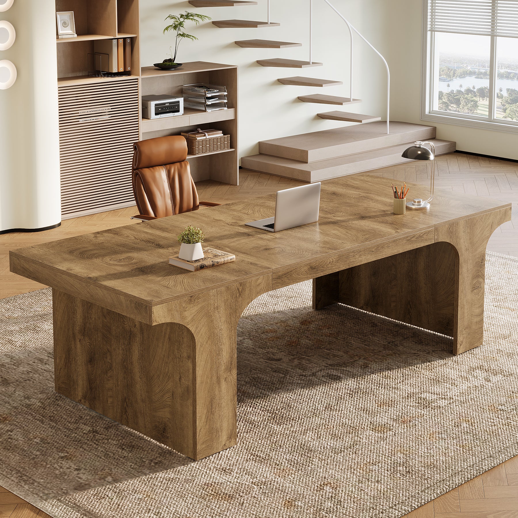 70.87" Executive Desk, Simple Computer Desk Conference Table for 6-8