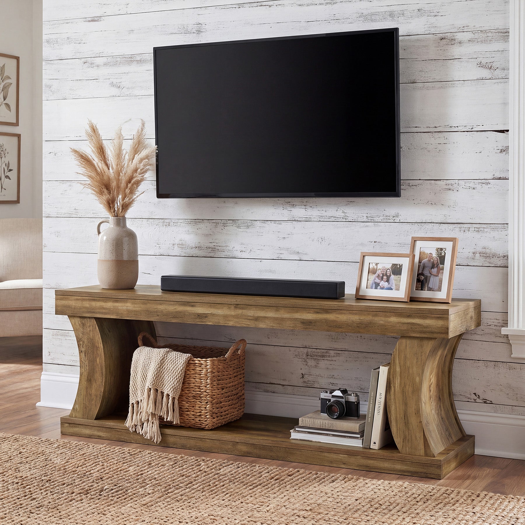 63" TV Stand for 75" TV, 2-Tier Entertainment Center with Storage, Media Console