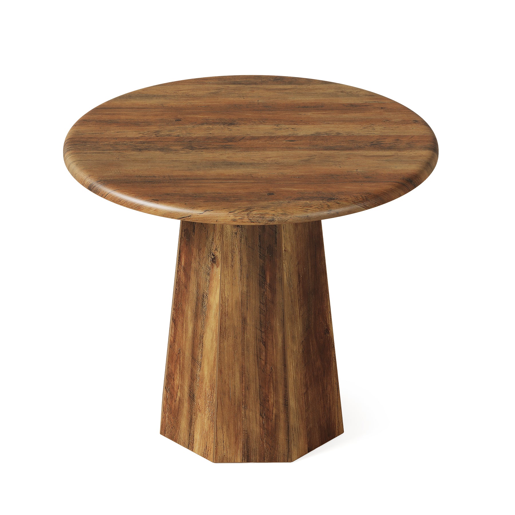 31.5" Round Dining Table for 4, Small Kitchen Table with Octagonal Base for Dining Room