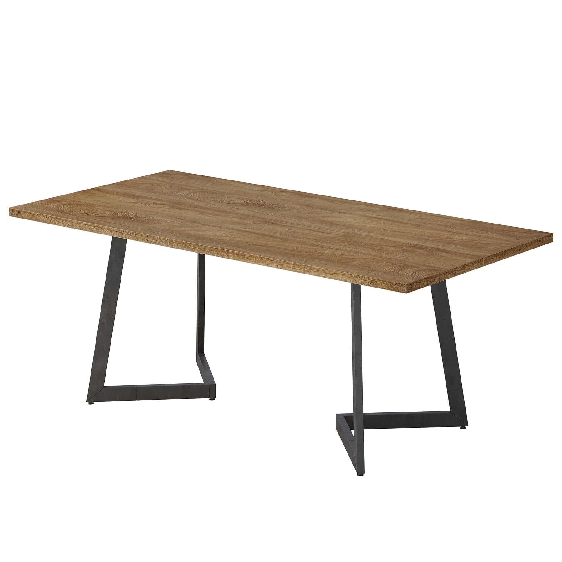 62" Industrial Office Desk, Modern Executive Computer Desk with Sturdy V-Shaped Metal Legs for Home Office