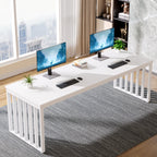 78.74" Two-Person Desk, Double Computer Desk with Metal Frame for Home Office