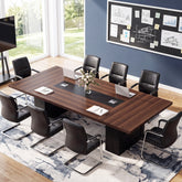 8 FT Conference Table for 8-10 People, 94.5” Meeting Room Table with Cable Management 3