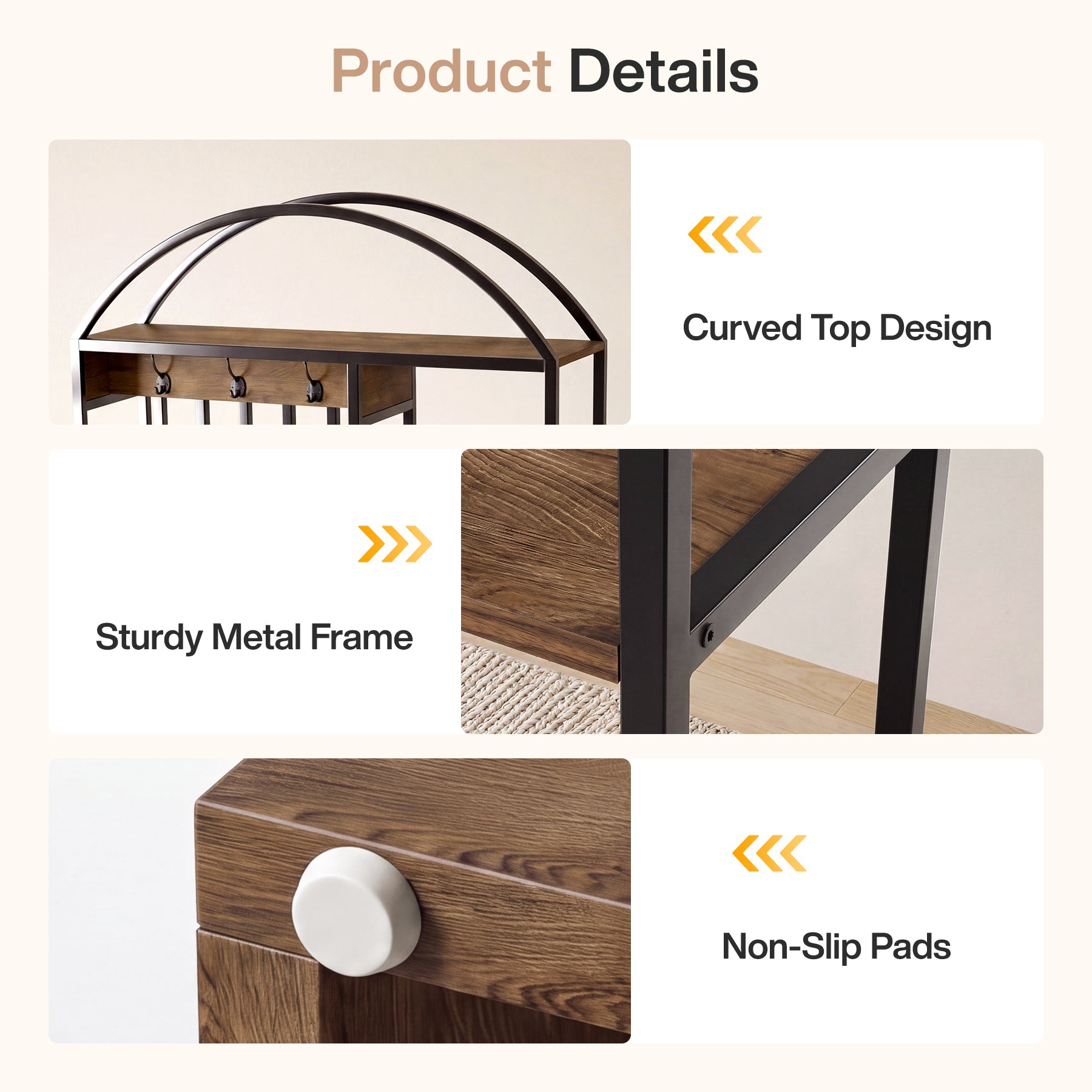 71.2" Wall Room Divider, Freestanding Wall Partition Screen with Metal Frame & MDF Shelves