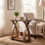 23.62" Solid Wood End Table, 2-Tier Side Table with Curved X-Frame for Small Spaces