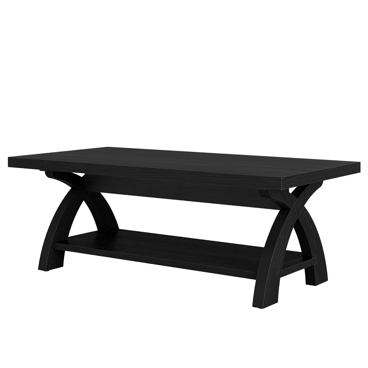 Tribesigns 47.24-Inch Solid Wood Coffee Table, X-Leg Center Table for Living Room