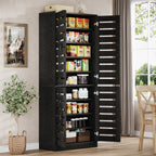 70.8" Kitchen Pantry Cabinet, 9-Tier Storage Cabinet with 2 Shutter Doors