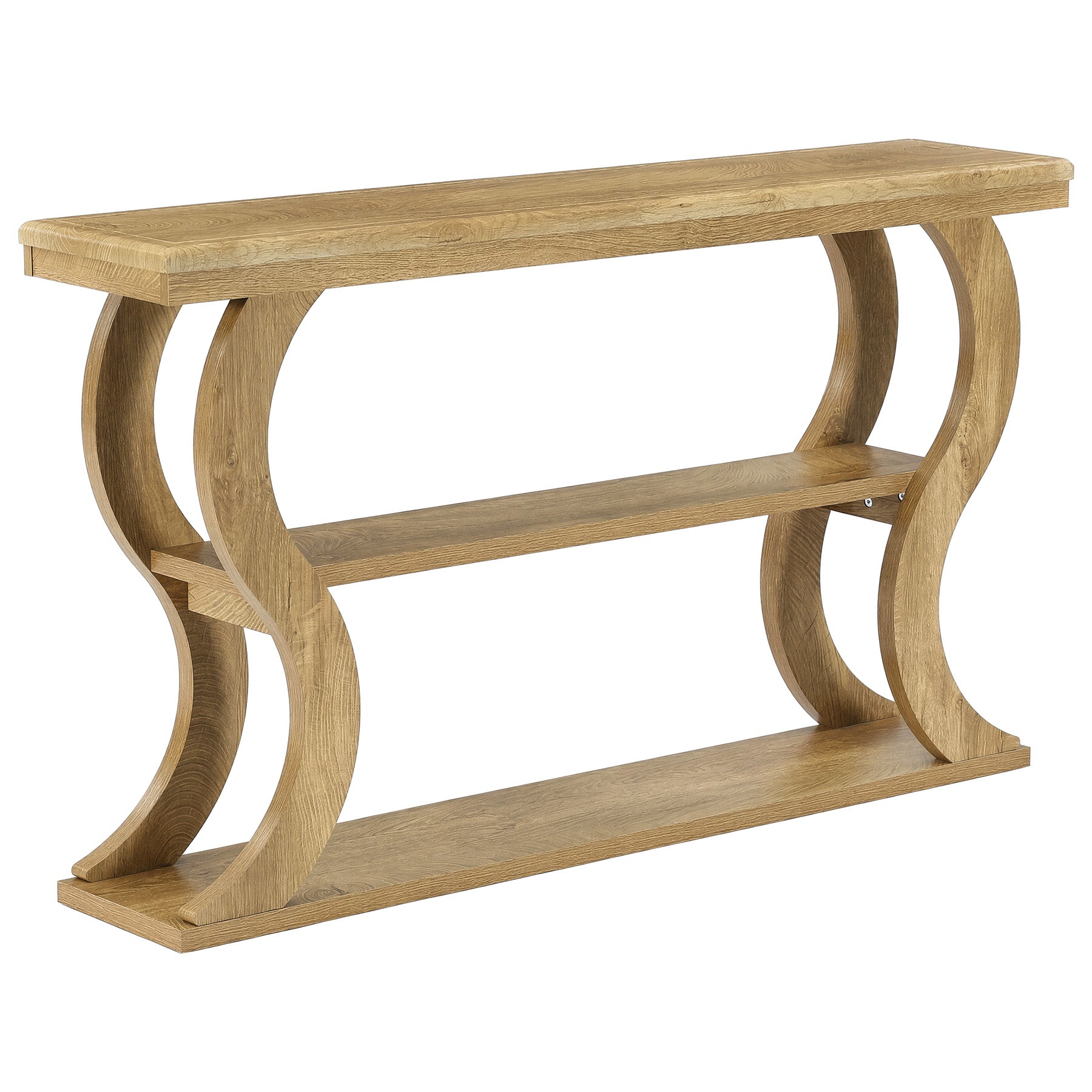 55" Console Table, Farmhouse Entryway Table Sofa Tables with 3-Tier Storage