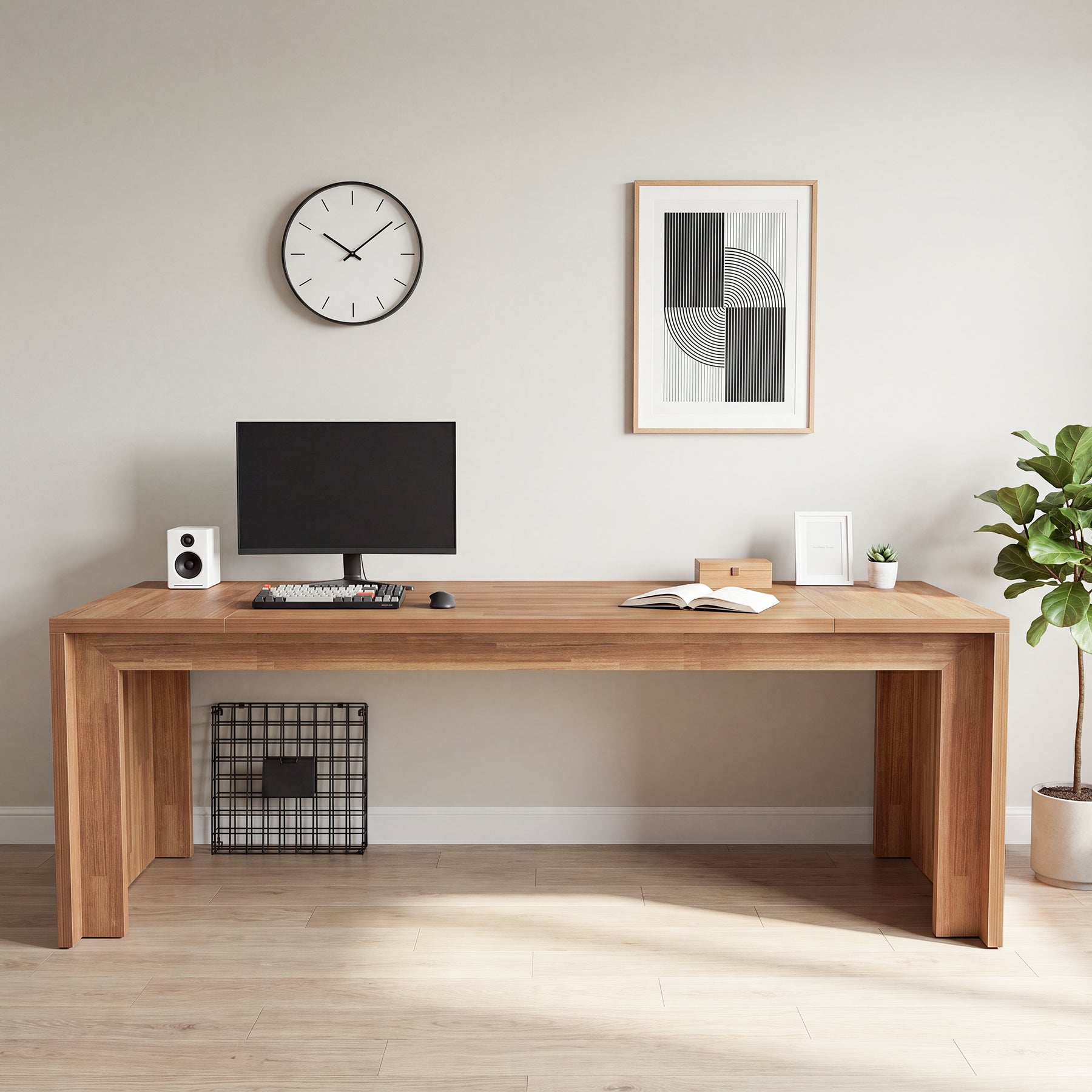 Two-Person Desk, 78.4" Extra-Long Computer Executive Desk for Home Office