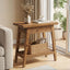 2-Tier Solid Wood End Table, Farmhouse Side Table with Storage for Living Room