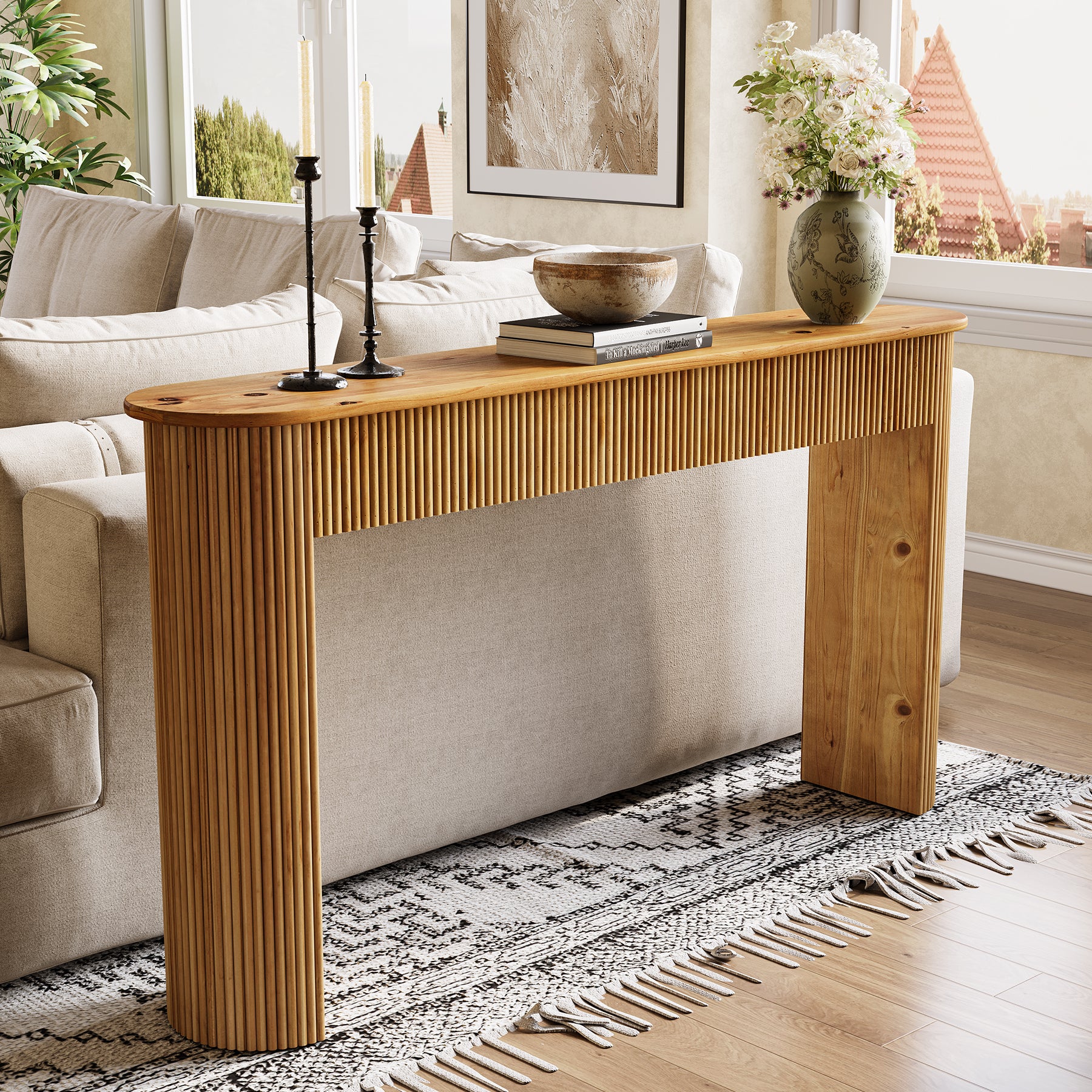 Solid Wood Console Table, 63 Solid Wood Console Table, 63