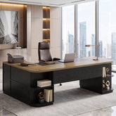 86.6" L-Shaped Executive Desk, Large Computer Desk with Drawers & 55" File Cabinet 3