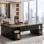 86.6" L-Shaped Executive Desk, Large Computer Desk with Drawers & 55" File Cabinet