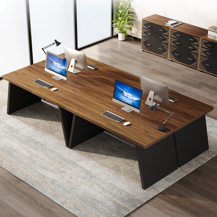 62" Executive Desk, L-shape Computer Desk with File Cabinet