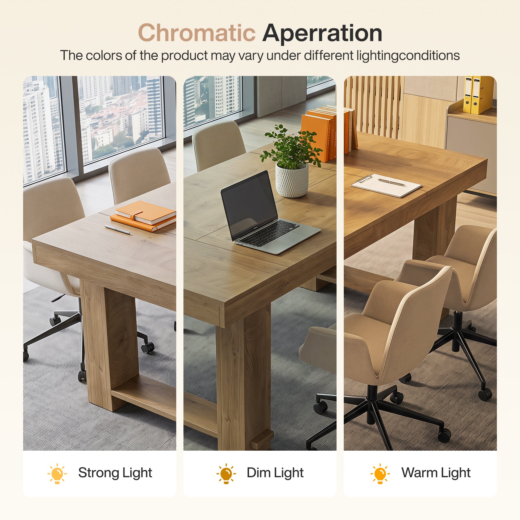 63" Rectangular Executive Desk, Office Desk Computer Writing Table with Large Tabletop