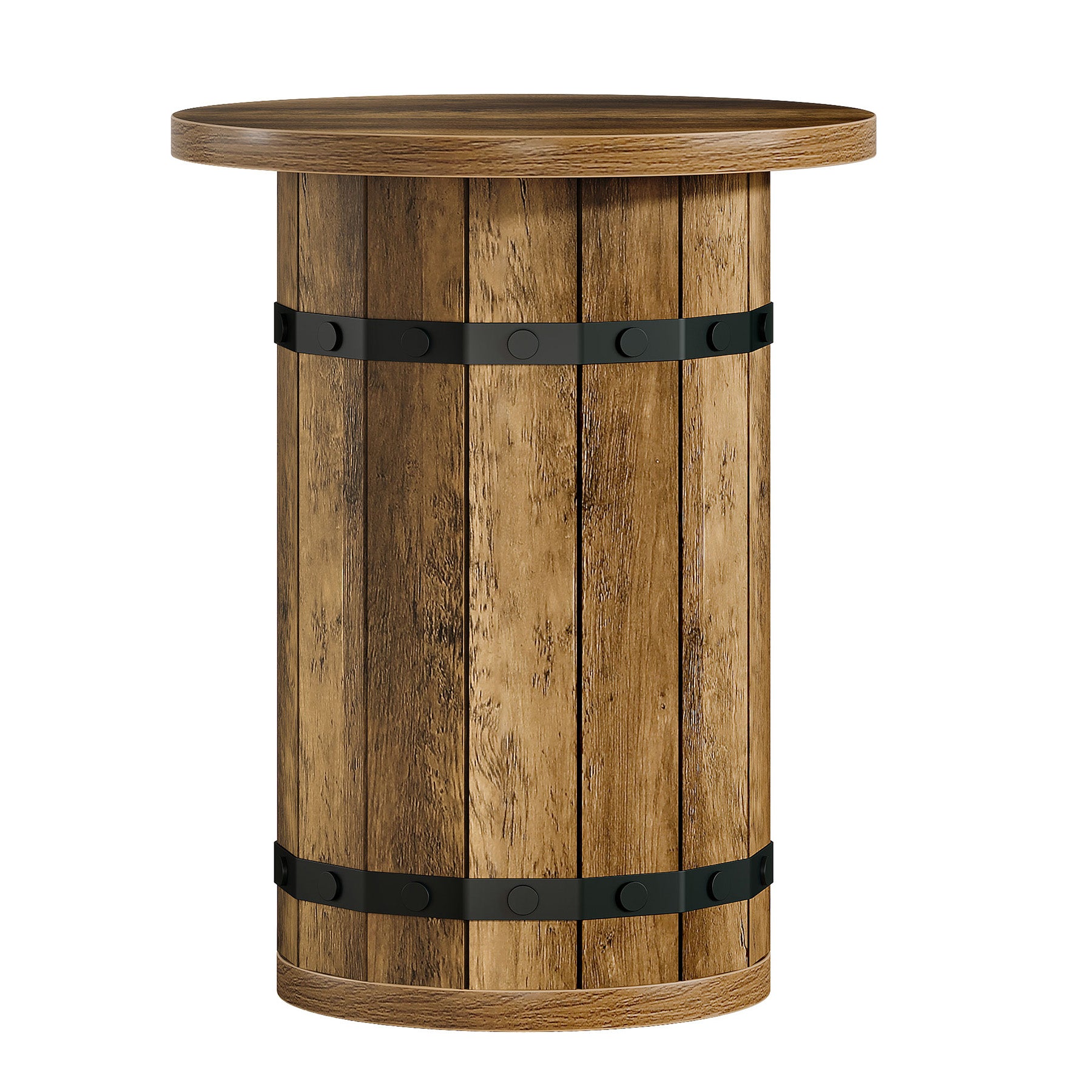 25.6" Tall End Table, Round Side Table Nightstand with Sturdy Base