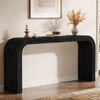 70.8" Console Table, Solid Wood Sofa Table with Curved Corners