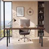63" Solid Wood Executive Desk, Industrial Home Office Computer Desk 3