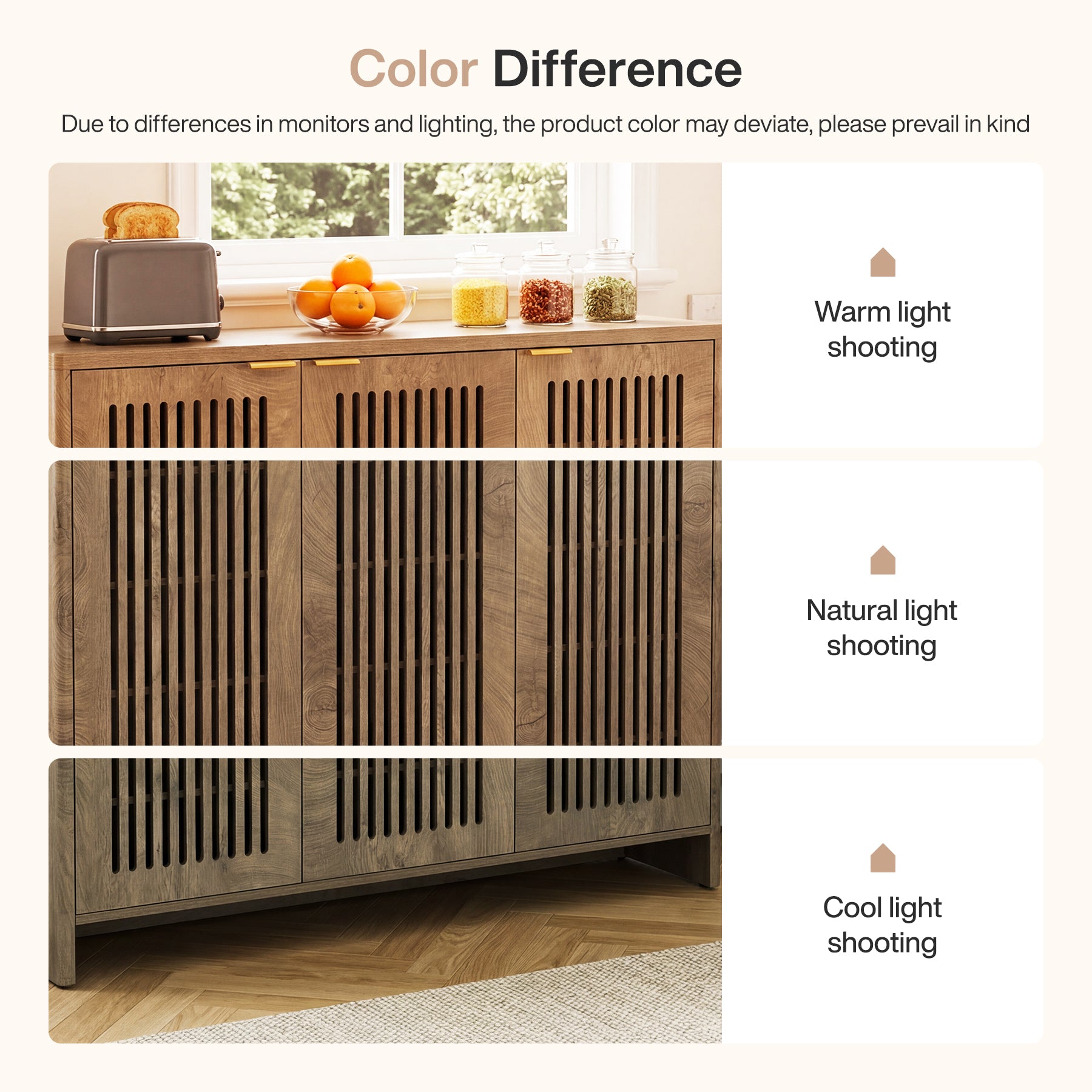 47" Buffet Cabinet with Storage, Sideboard Cabinet with Adjustable Shelves & Doors for Dining Room
