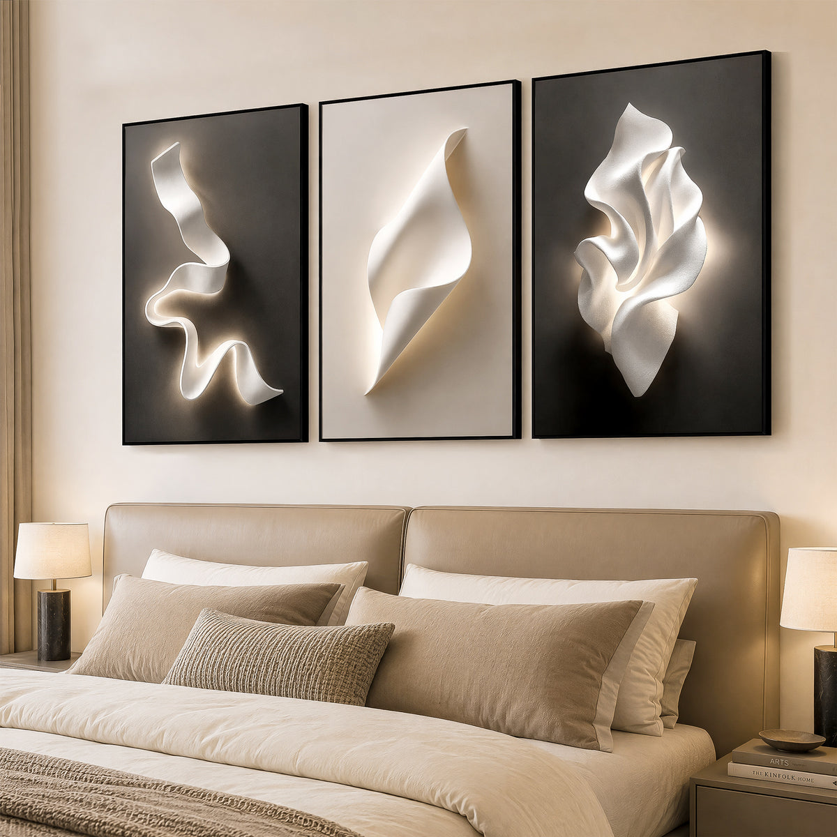 Tribesigns 24x36in Modern Black and White Framed Wall Art for Living Room