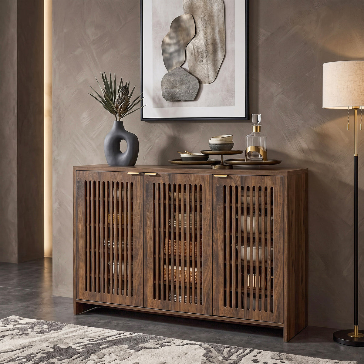 47" Buffet Cabinet with Storage, Sideboard Cabinet with Adjustable Shelves & Doors for Dining Room
