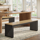 47" Kitchen Bench, Industrial Dining Room Bench with Metal Frame 3