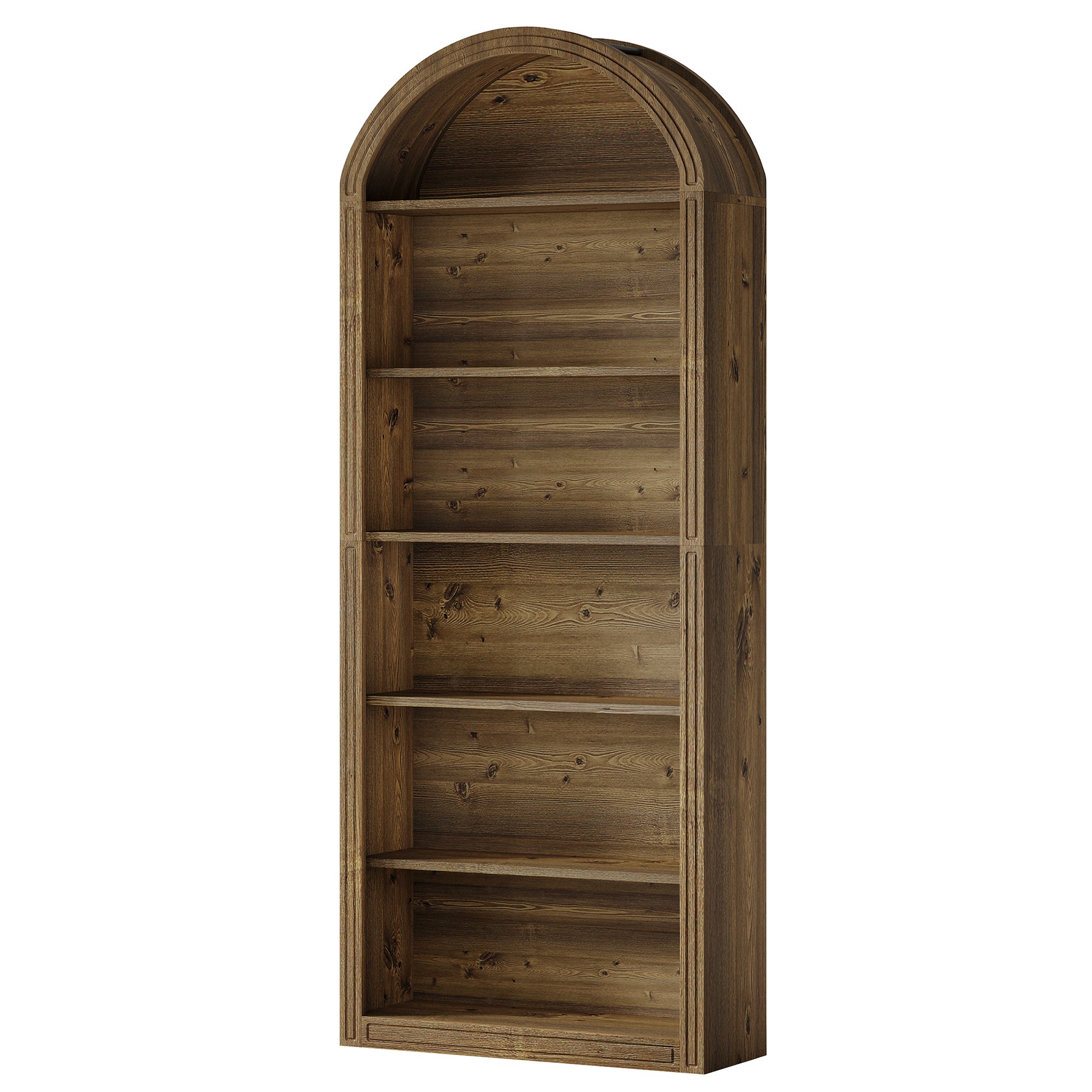 6/8-Tier Tall Bookshelf, Wooden Arched Bookcase Display Shelving Unit
